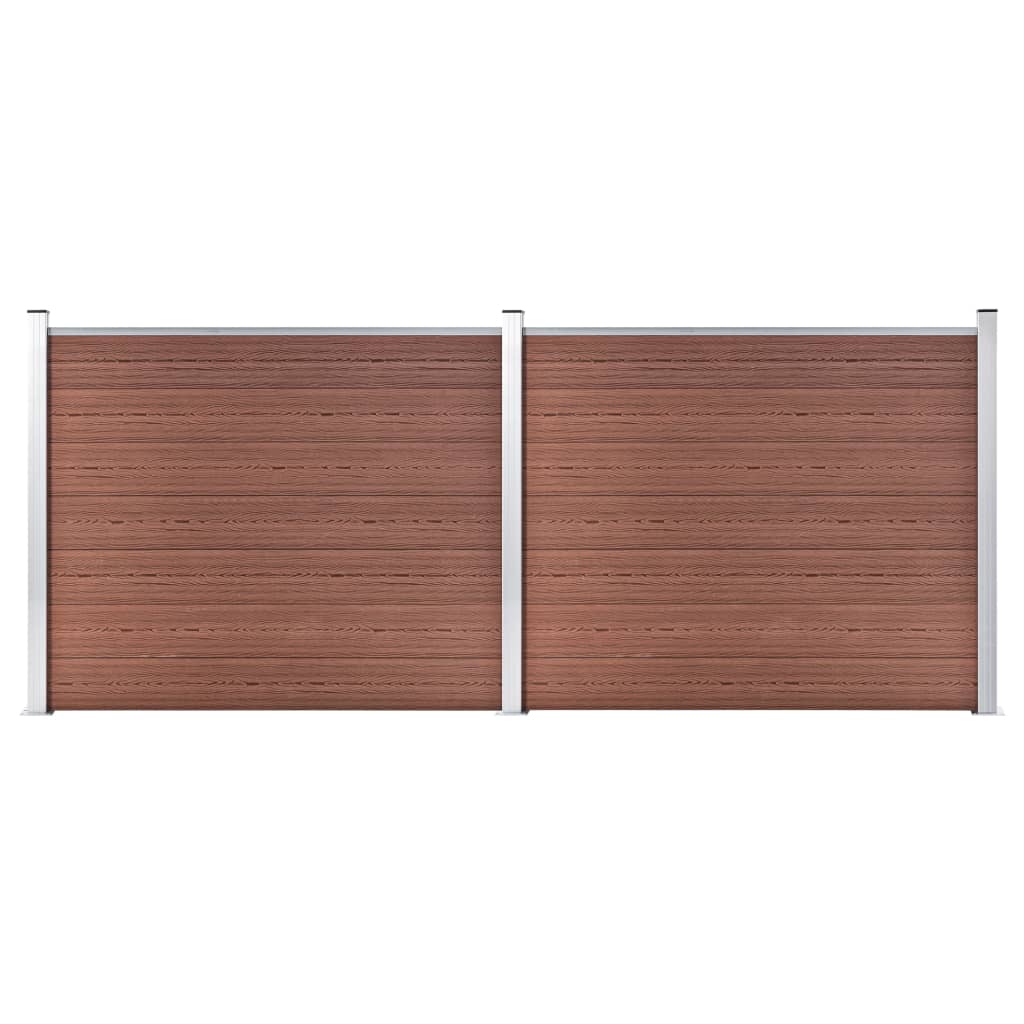 Set Pannello di Recinzione in WPC 353x146 cm Marrone