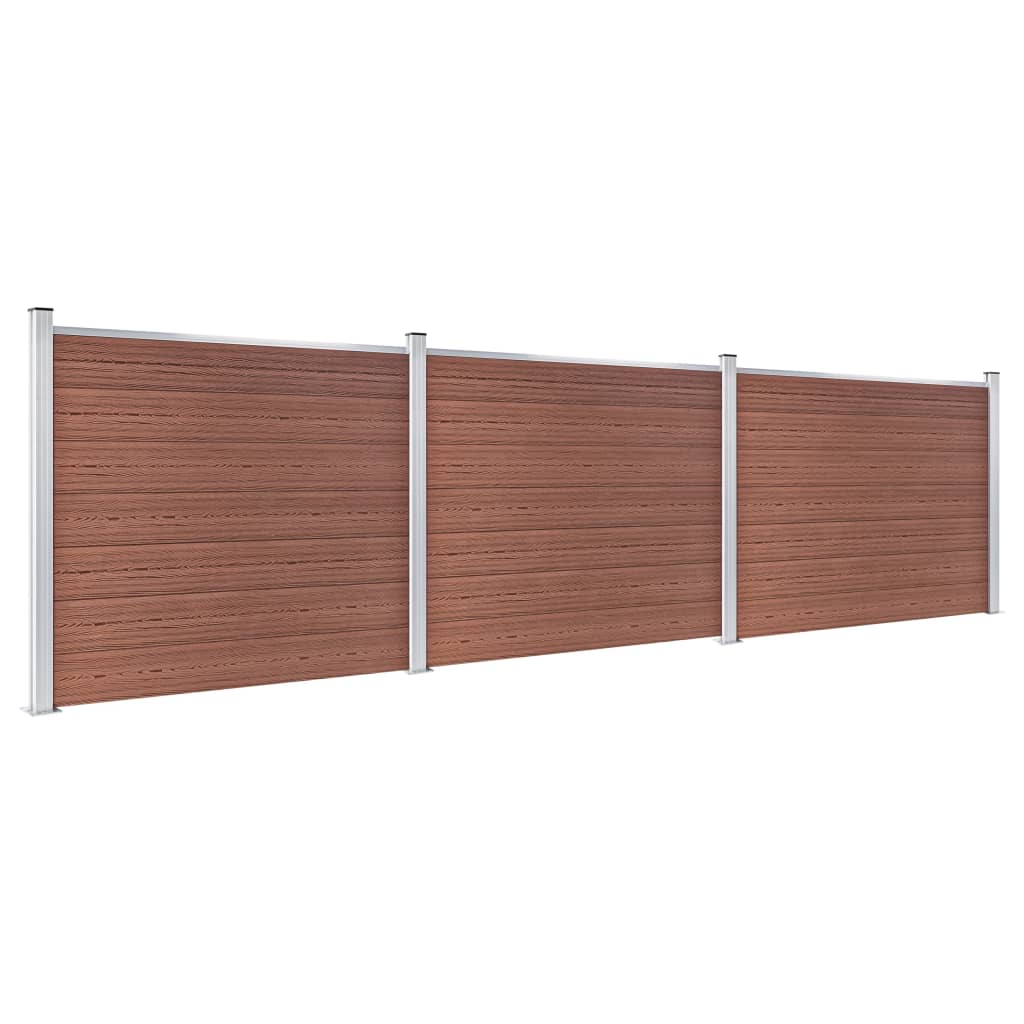 Set Pannello di Recinzione in WPC 526x146 cm Marrone