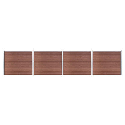 Set Pannelli di Recinzione in WPC 699x146 cm Marrone