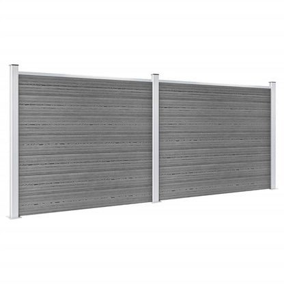 Set Pannello di Recinzione in WPC 353x146 cm Grigio