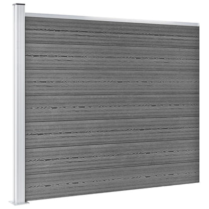 Set Pannello di Recinzione in WPC 353x146 cm Grigio