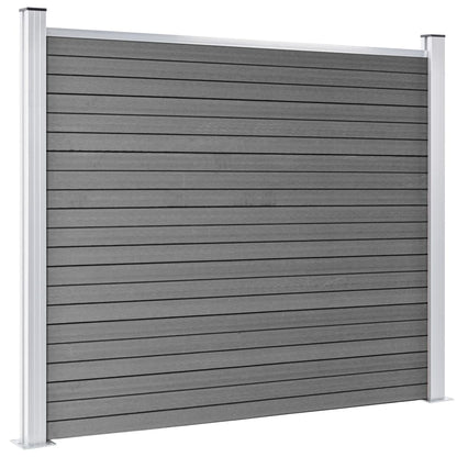 Set Pannello di Recinzione in WPC 353x146 cm Grigio
