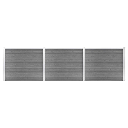 Set Pannello di Recinzione in WPC 526x146 cm Grigio