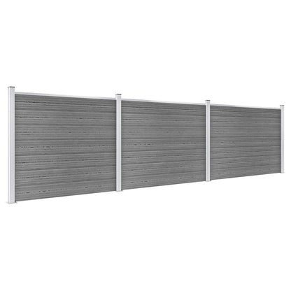 Set Pannello di Recinzione in WPC 526x146 cm Grigio