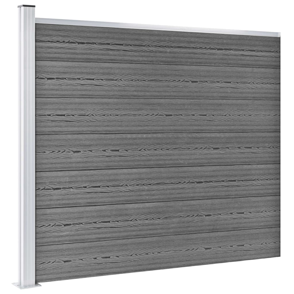 Set Pannello di Recinzione in WPC 526x146 cm Grigio