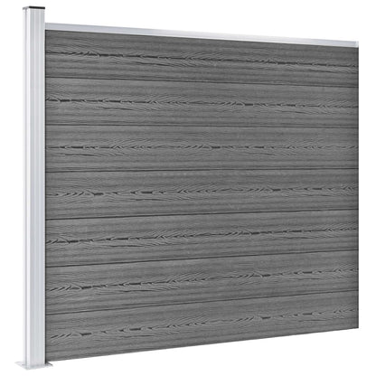 Set Pannello di Recinzione in WPC 699x146 cm Grigio