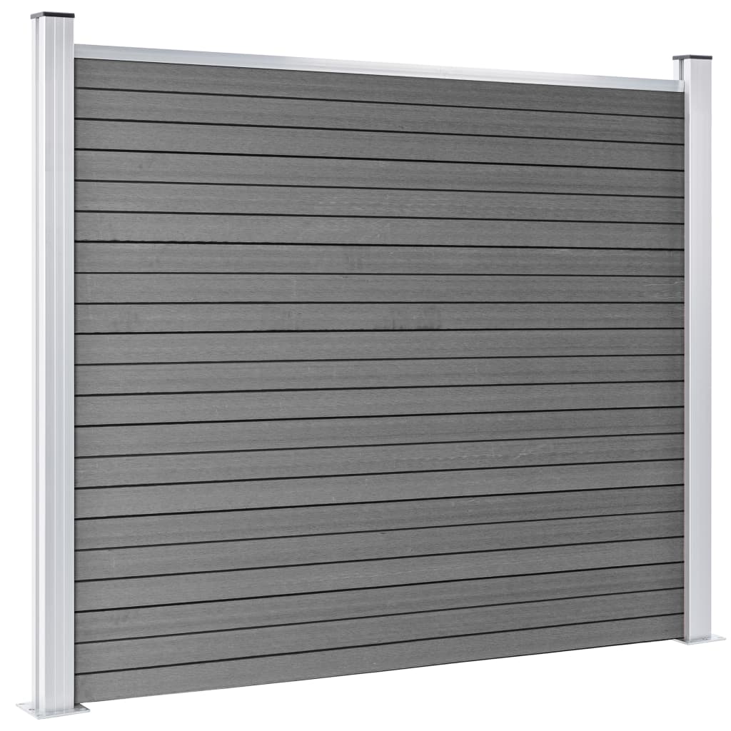 Set Pannello di Recinzione in WPC 699x146 cm Grigio