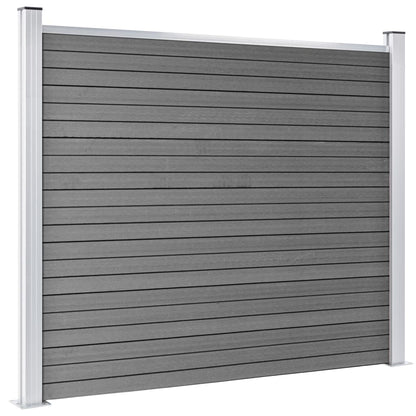 Set Pannello di Recinzione in WPC 699x146 cm Grigio