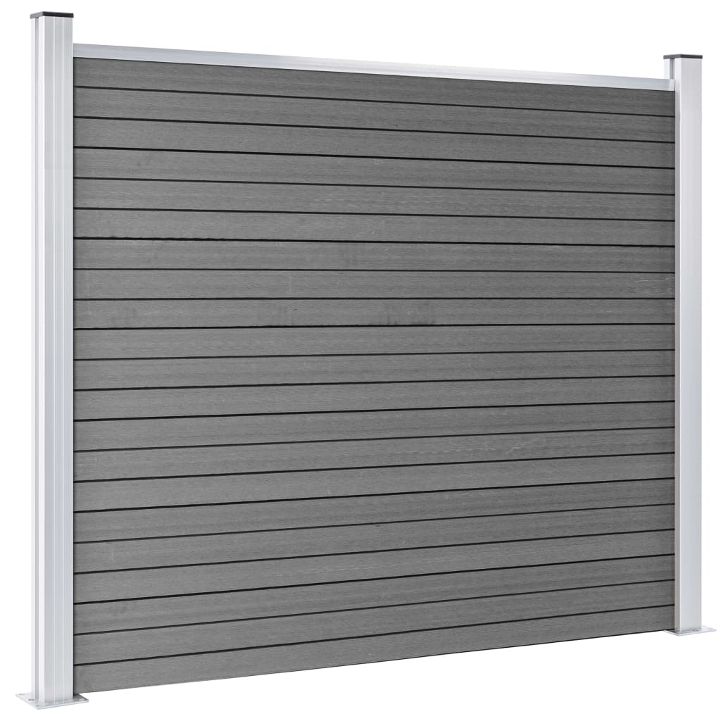 Set Pannello di Recinzione in WPC 872x146 cm Grigio