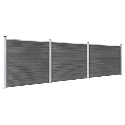 Set Pannelli di Recinzione in WPC 526x146 cm Nero