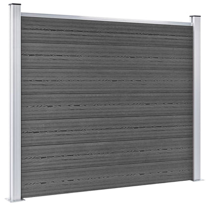 Set Pannelli di Recinzione in WPC 526x146 cm Nero