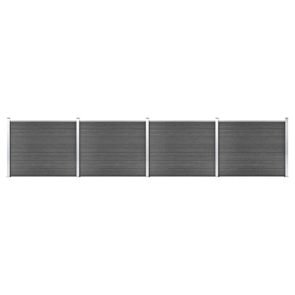 Set Pannelli di Recinzione in WPC 699x146 cm Nero