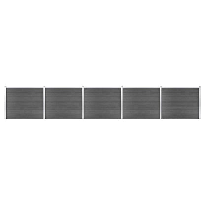 Set Pannelli di Recinzione in WPC 872x146 cm Nero