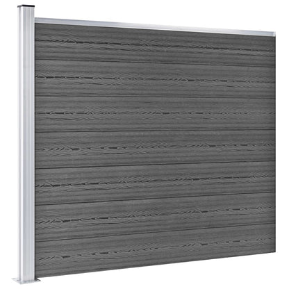 Set Pannelli di Recinzione in WPC 872x146 cm Nero