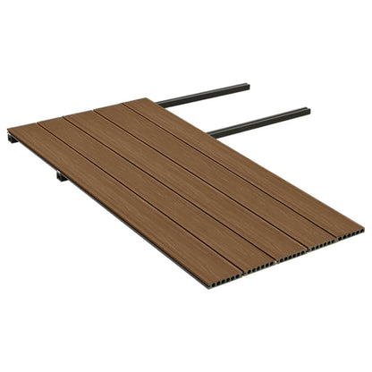 Listoni Decking WPC con Accessori Marroni e Grigi 10 mÂ² 2,2 m