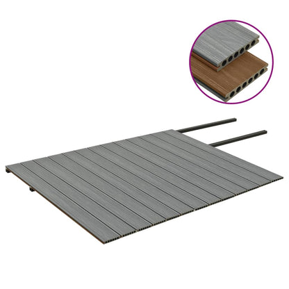 Listoni Decking WPC con Accessori Marroni e Grigi 26 mÂ² 2,2 m