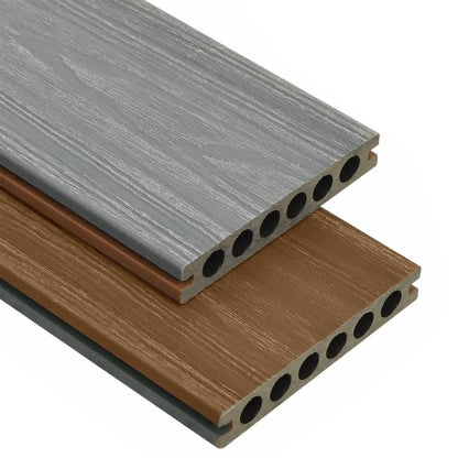 Listoni Decking WPC con Accessori Marroni e Grigi 30 mÂ² 2,2 m