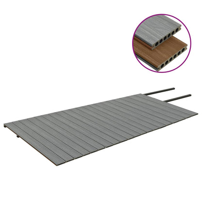 Listoni Decking WPC con Accessori Marroni e Grigi 40 mÂ² 2,2 m