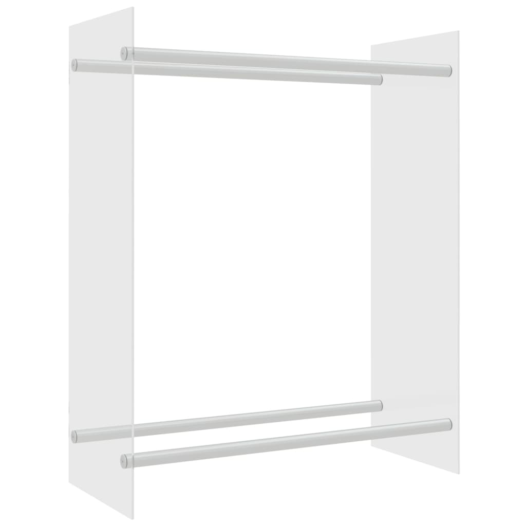 Porta Legna Trasparente 80x35x100 cm in Vetro Temperato