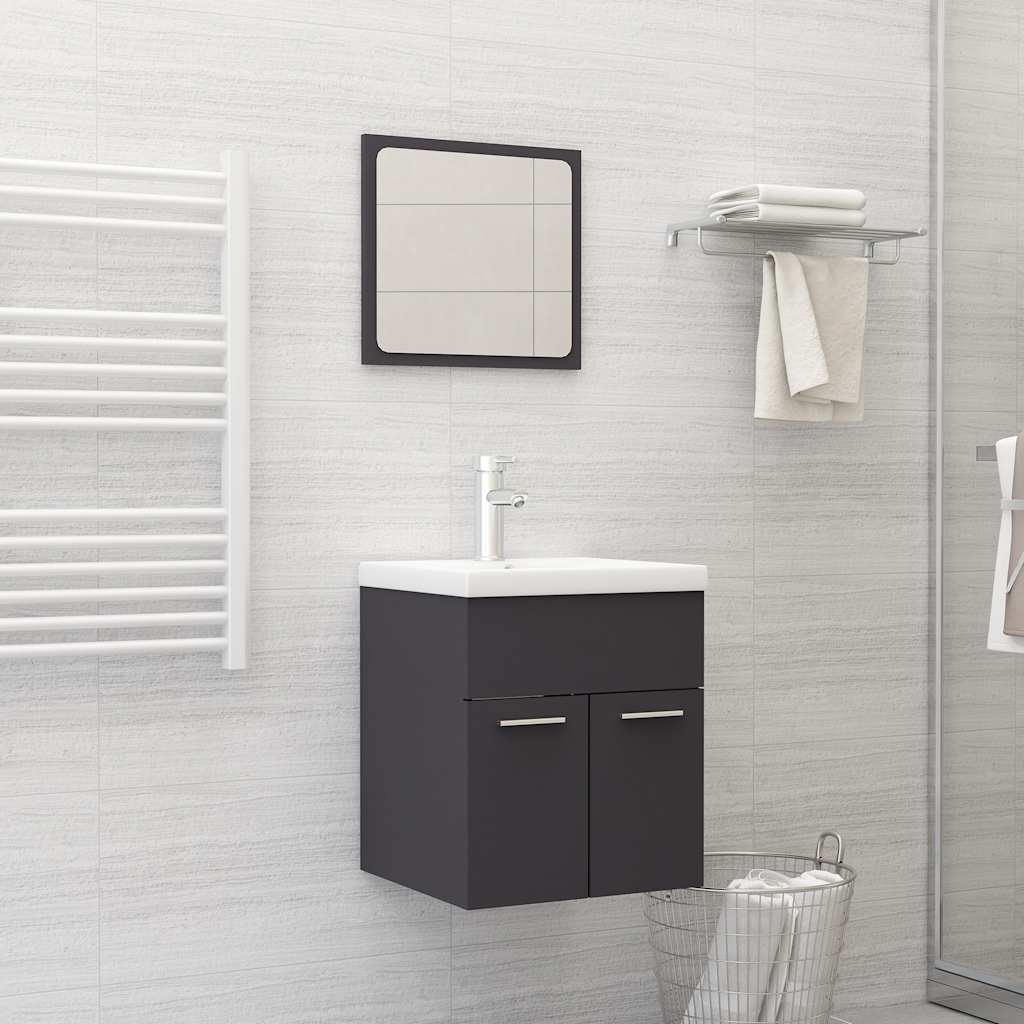 Set Mobili da Bagno Grigio in Truciolato