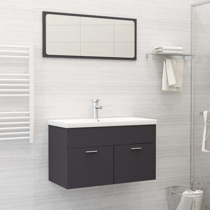 Set Mobili da Bagno Grigio in Truciolato