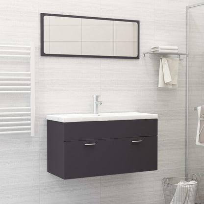 Set Mobili da Bagno Grigio in Truciolato