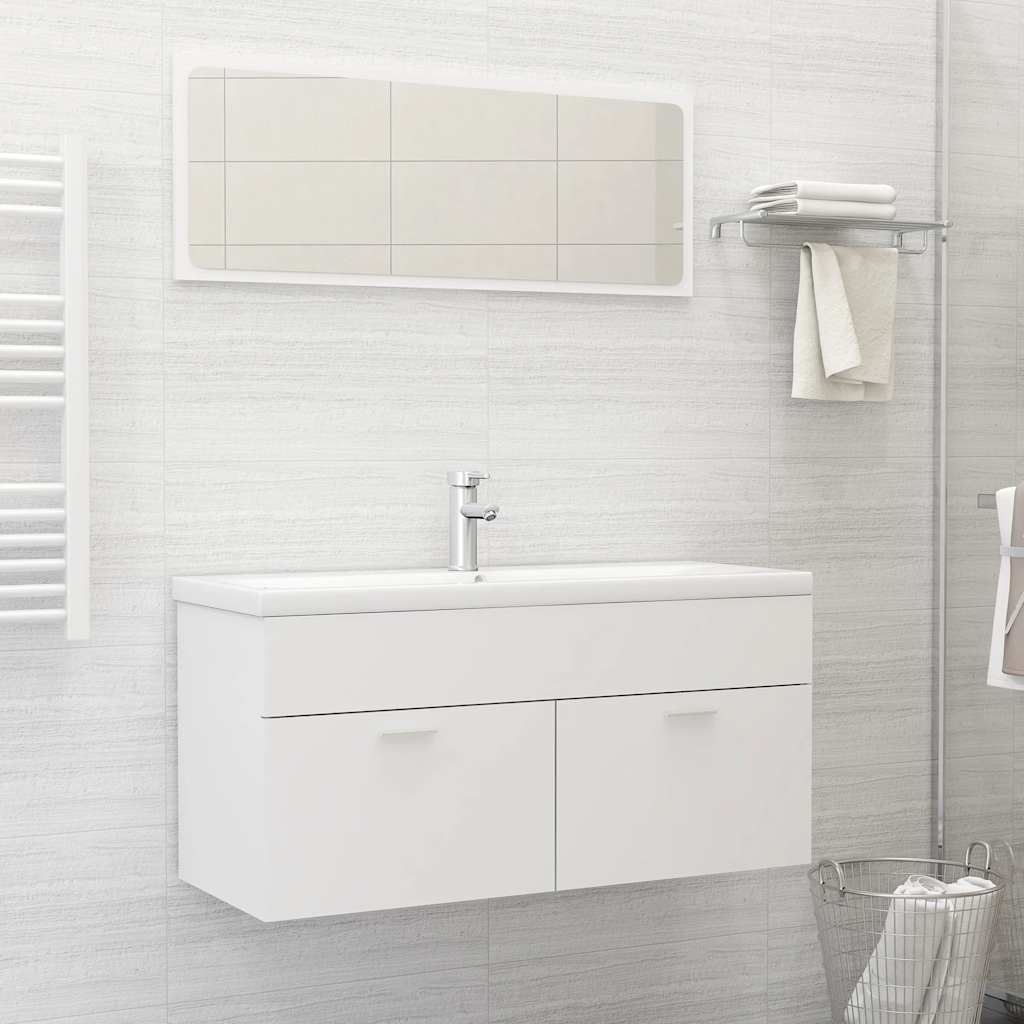 Set Mobili da Bagno Bianco in Truciolato