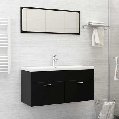 Set Mobili da Bagno Nero in Truciolato