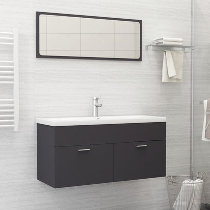 Set Mobili da Bagno Grigio in Truciolato