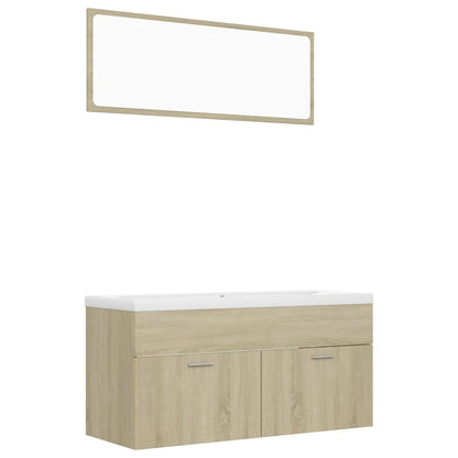 Set Mobili da Bagno Rovere Sonoma in Truciolato