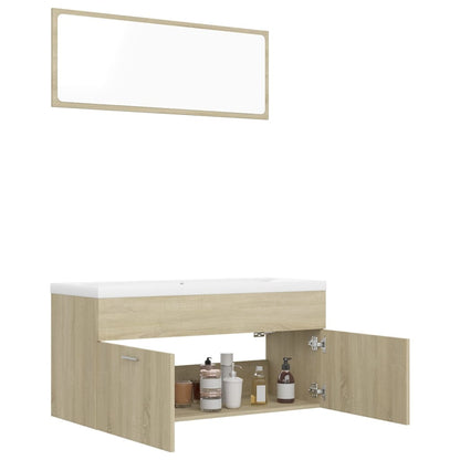 Set Mobili da Bagno Rovere Sonoma in Truciolato