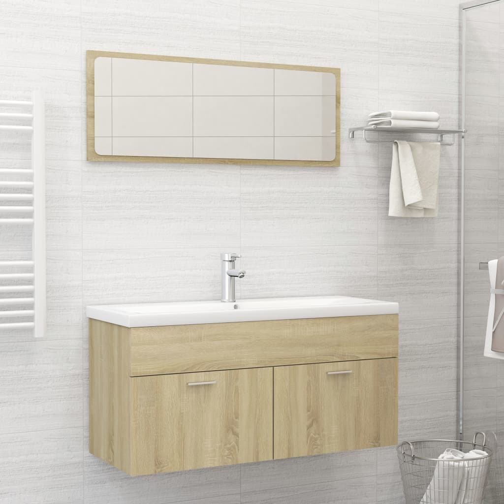 Set Mobili da Bagno Rovere Sonoma in Truciolato
