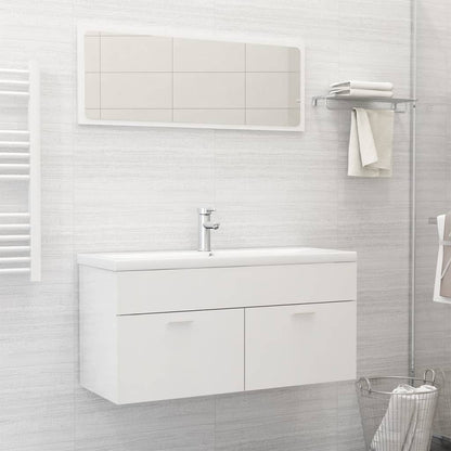 Set Mobili da Bagno Bianco Lucido in Truciolato