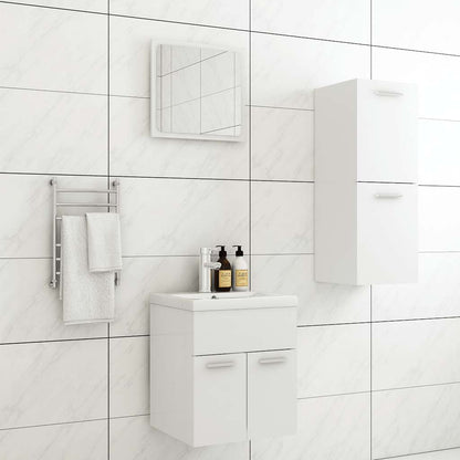 Set Mobili da Bagno Bianco in Truciolato