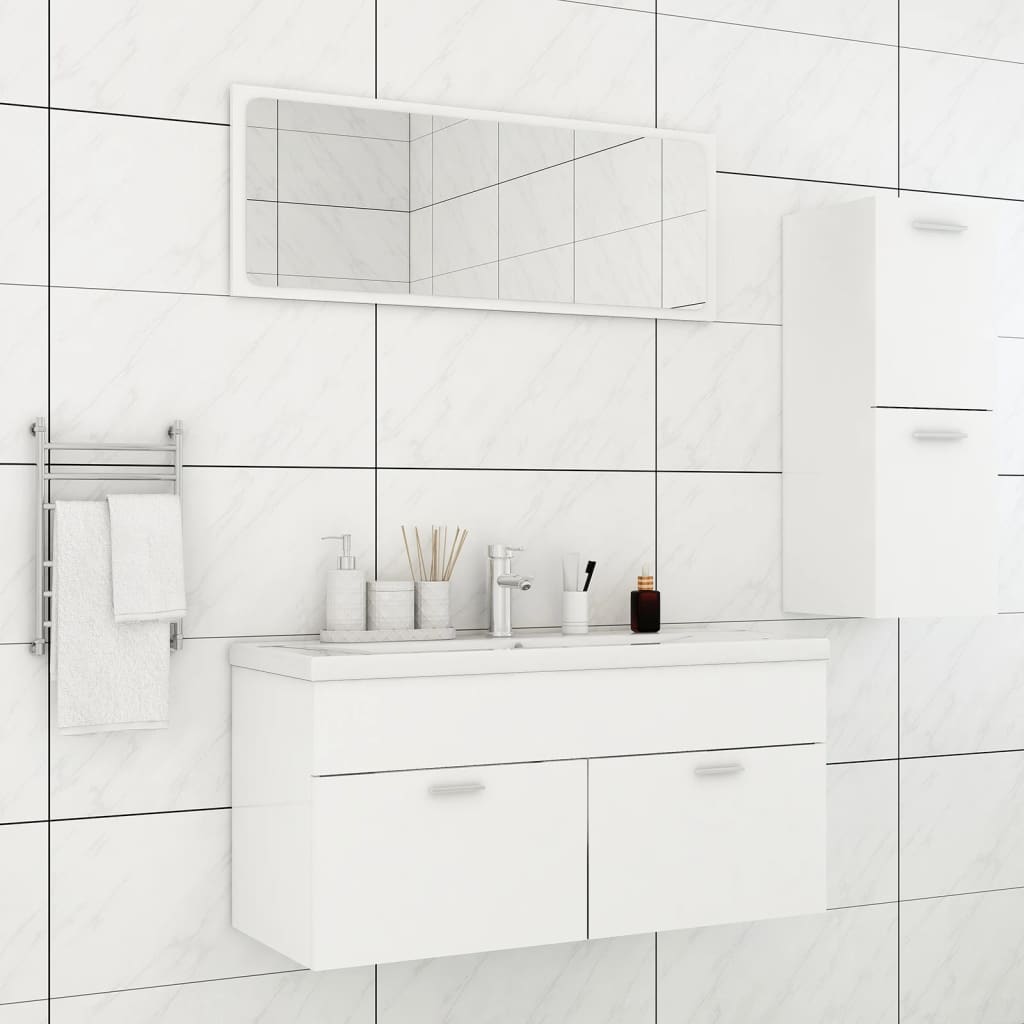 Set Mobili da Bagno Bianco in Truciolato