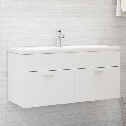 Mobile Bagno con Lavabo Integrato Bianco in Legno Multistrato