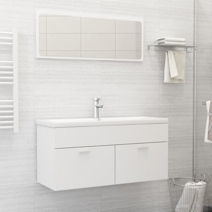 Set Mobili da Bagno Bianco in Legno Multistrato