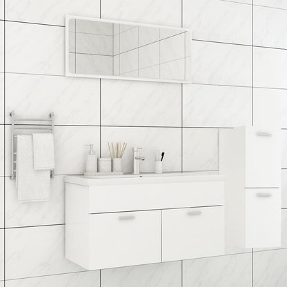 Set Mobili da Bagno Bianco in Legno Multistrato