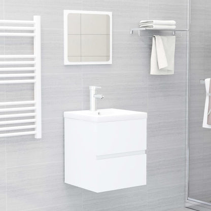 Set Mobili da Bagno Bianco in Legno Multistrato