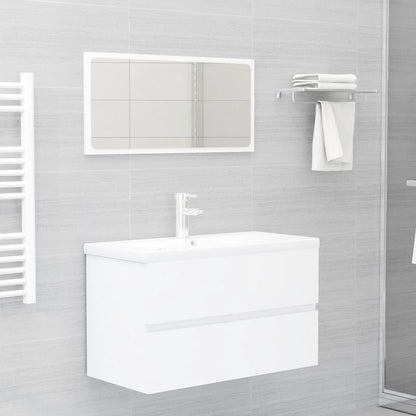 Set Mobili da Bagno Bianco in Legno Multistrato
