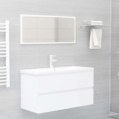 Set Mobili da Bagno Bianco in Legno Multistrato