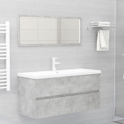 Set Mobili da Bagno Grigio Cemento in Legno Multistrato