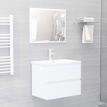 Set Mobili da Bagno Bianco in Legno Multistrato