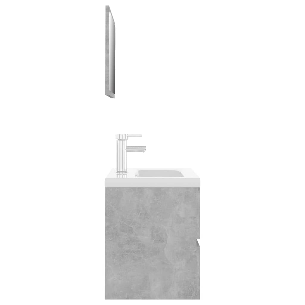 Set Mobili da Bagno Grigio Cemento in Truciolato