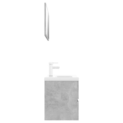 Set Mobili da Bagno Grigio Cemento in Legno Multistrato