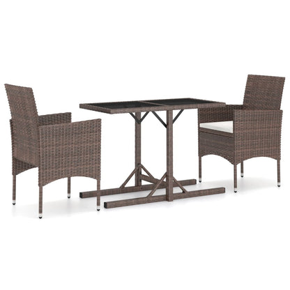 Set Mobili da Pranzo per Giardino 3 pz Marrone
