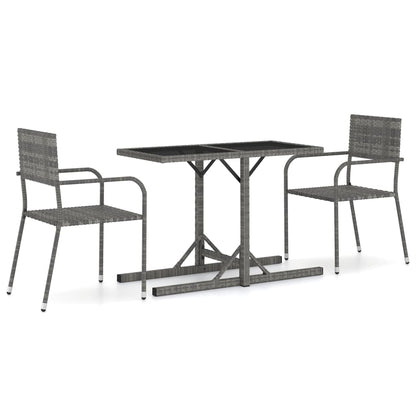 Set Mobili da Pranzo per Giardino 3 pz Grigio