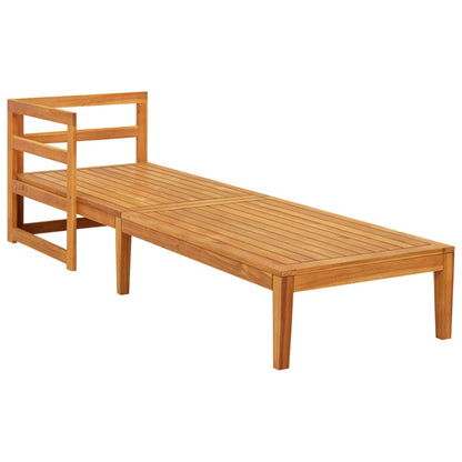 Lettino Prendisole con Bracciolo Bianco Crema Acacia Massello