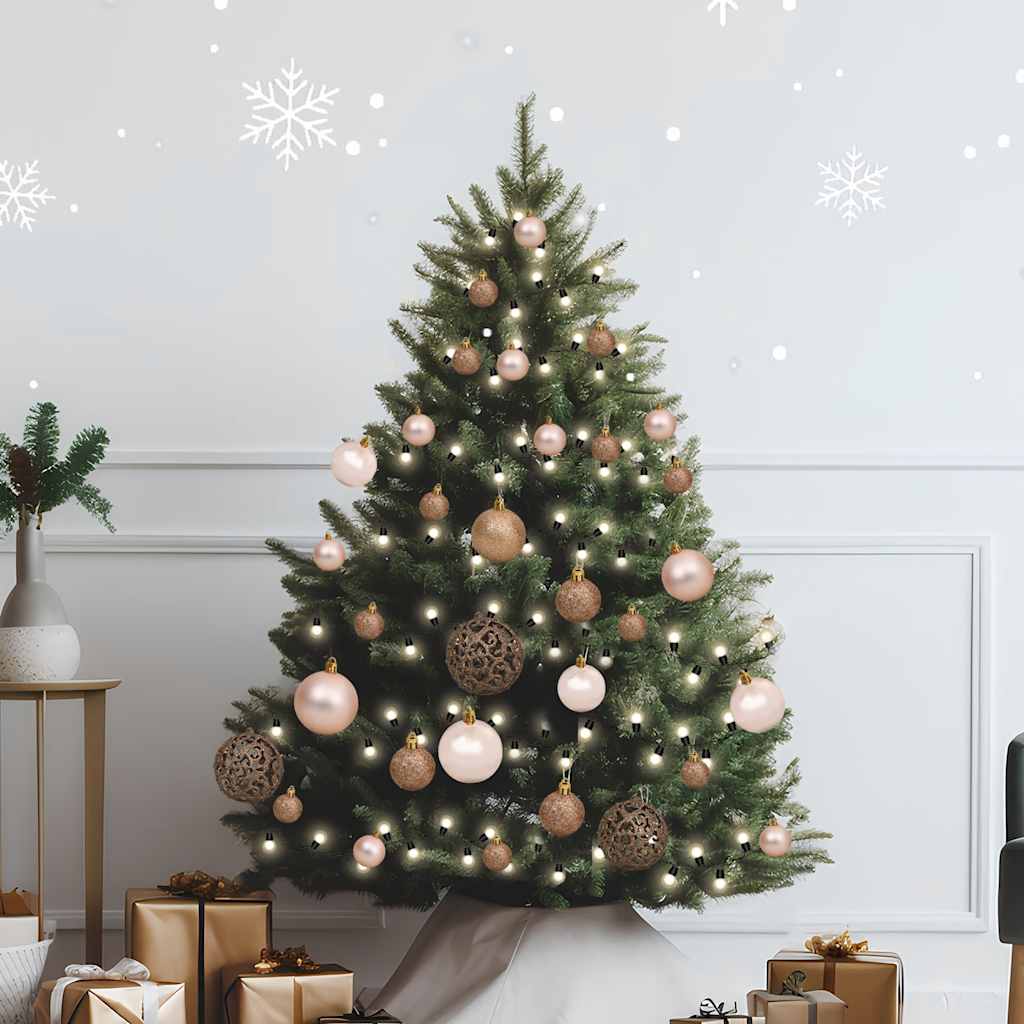 Set Natale con 61 Palline Punta e 150 Luci LED Oro Rosa