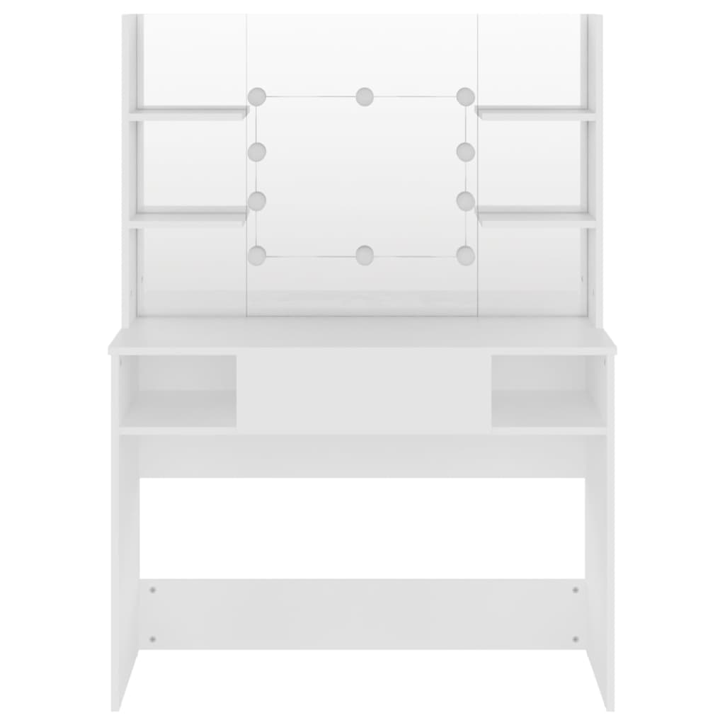 Toeletta con Luci LED 100x40x135 cm in MDF Bianca